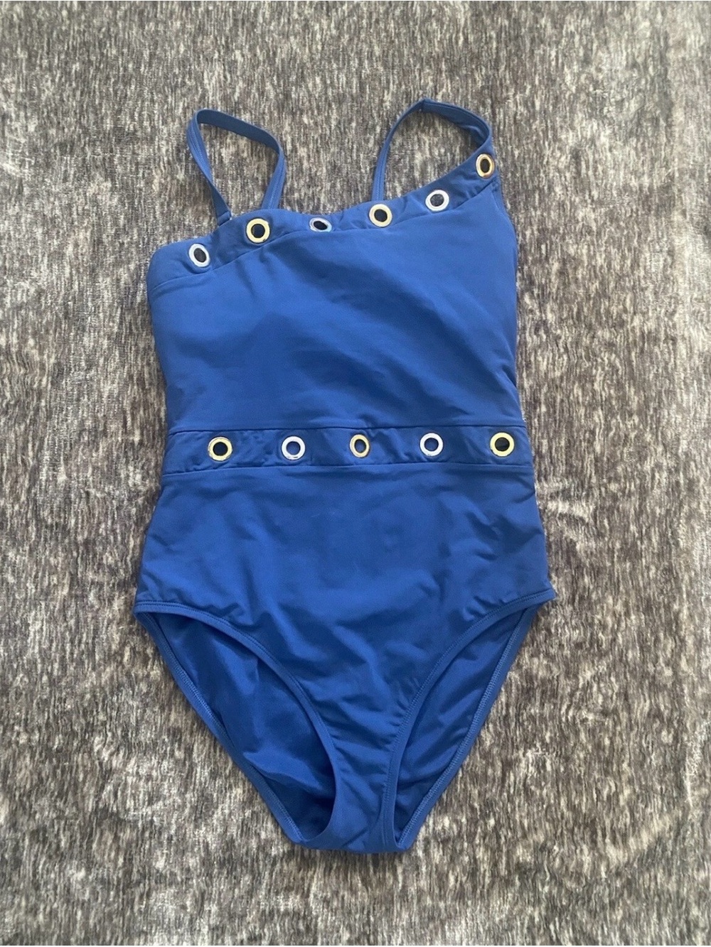 Bleu Rod Beattie Blue One-Piece Swim Suit with Grommet Detail 8